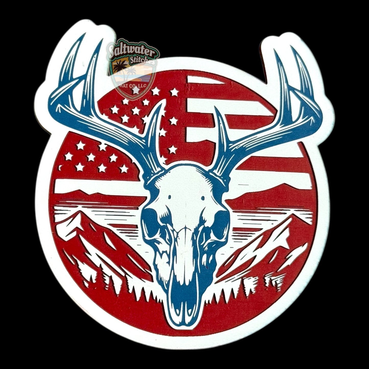 Deer Mountain Scene RWB tri layer