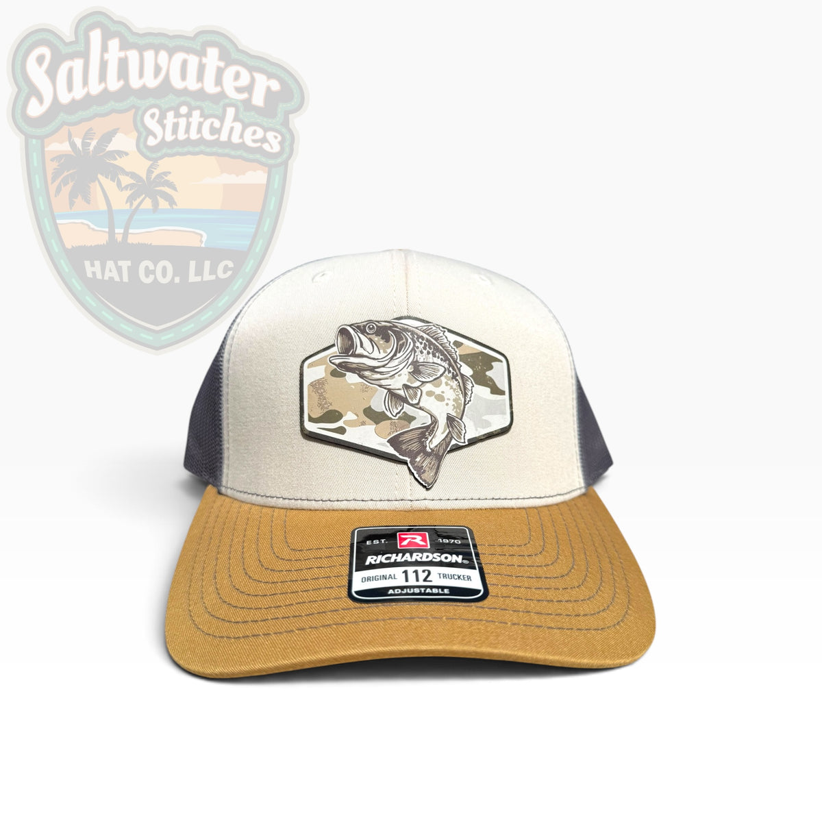 Camo Bass Fishing Richardson 112 Trucker Hat