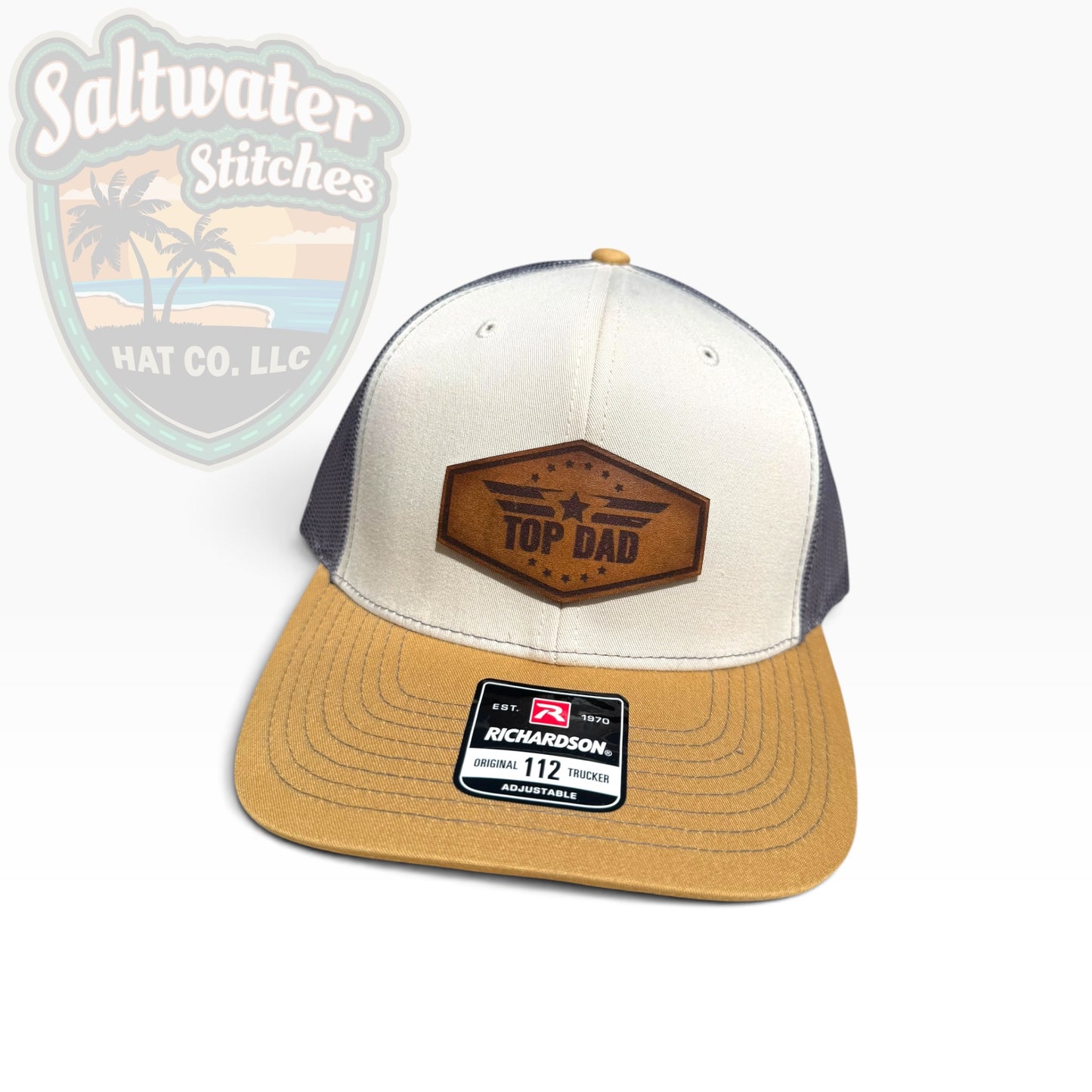 Top Dad Leather Patch Richardson 112 Trucker Hat
