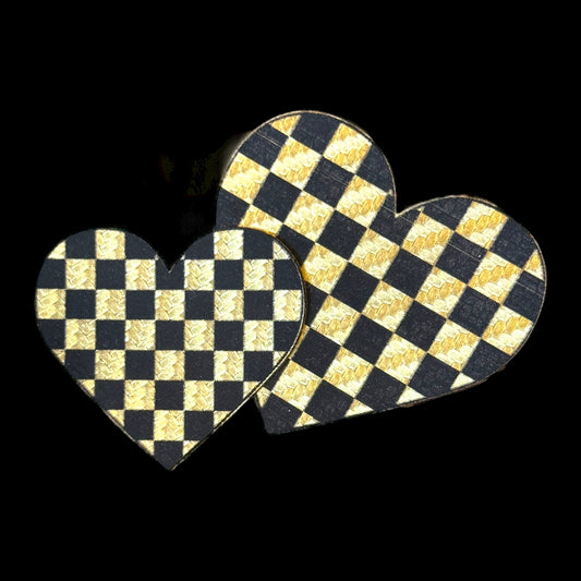 Checkered hearts gold