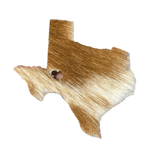 COWHIDE- Texas cut out with heart