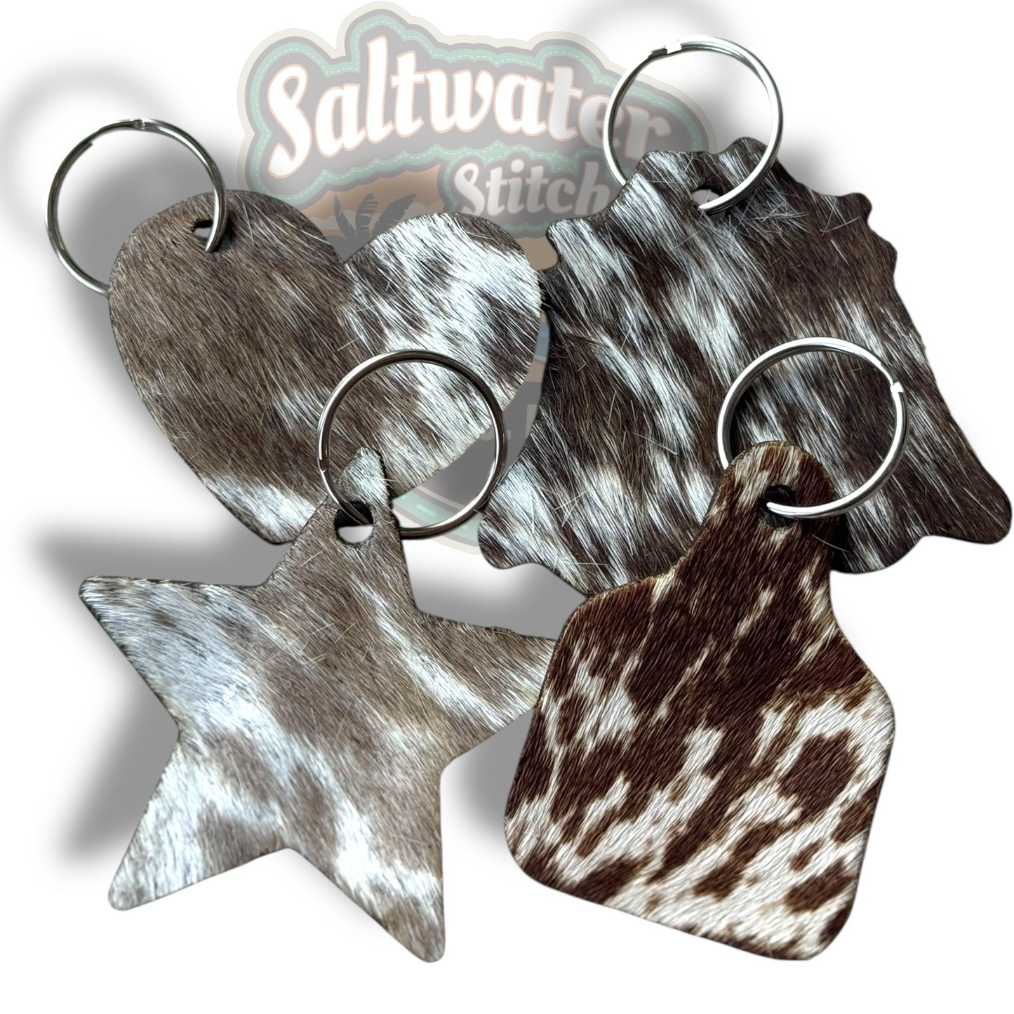 Cowhide keychains