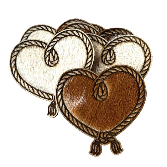 COWHIDE- rope heart