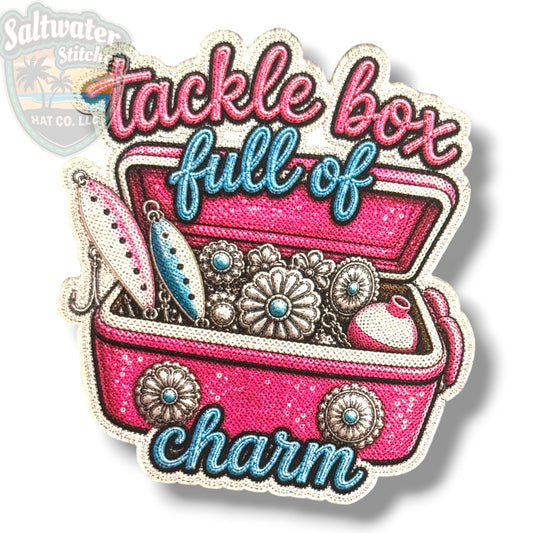 Tackle Box Full of Charm UV Printed Embroidery Look Patch