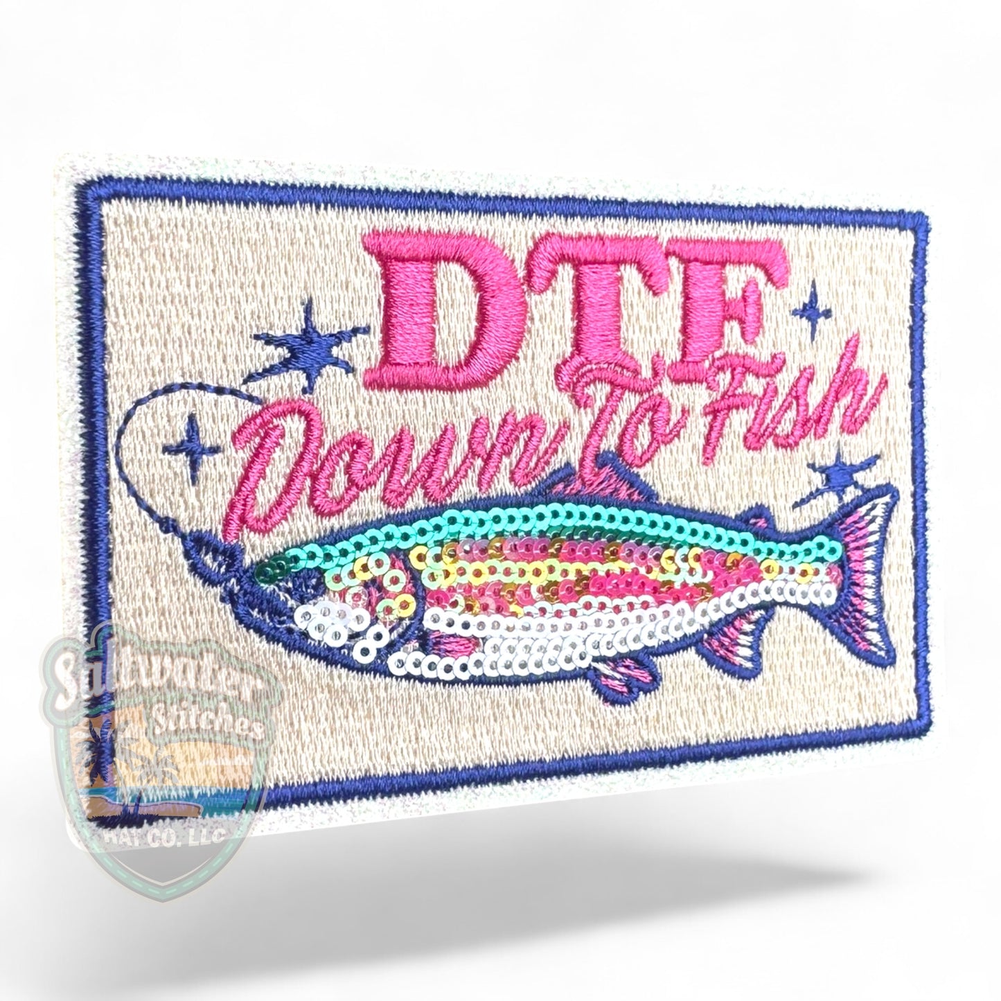 DTF Down to Fish Embroidered Hat Patch | Limited Batch