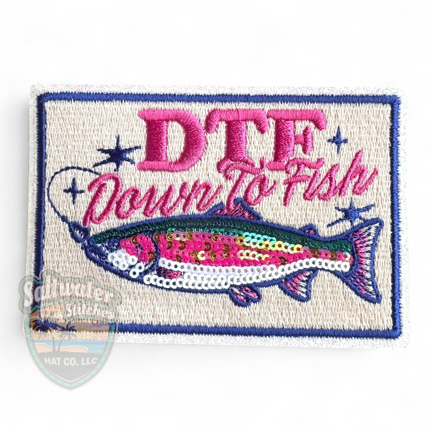 DTF Down to Fish Embroidered Hat Patch | Limited Batch