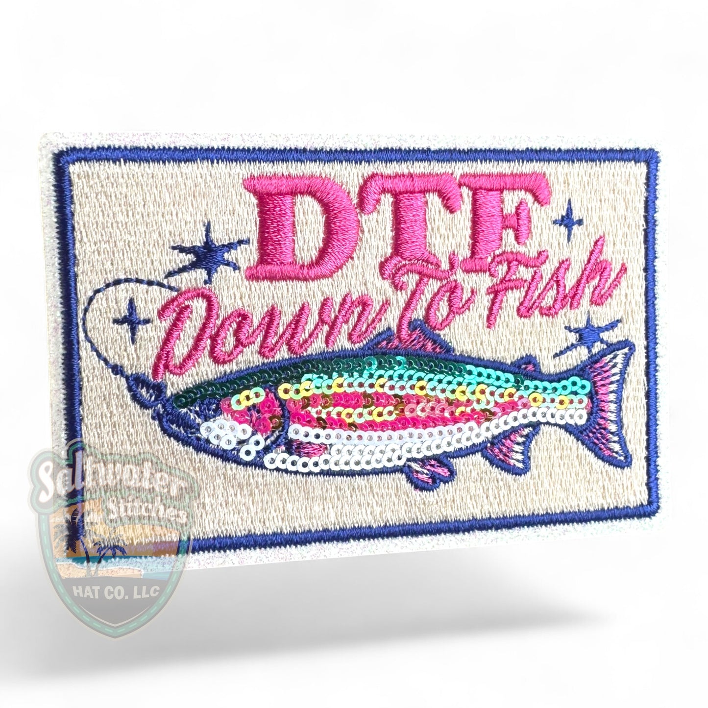 DTF Down to Fish Embroidered Hat Patch | Limited Batch