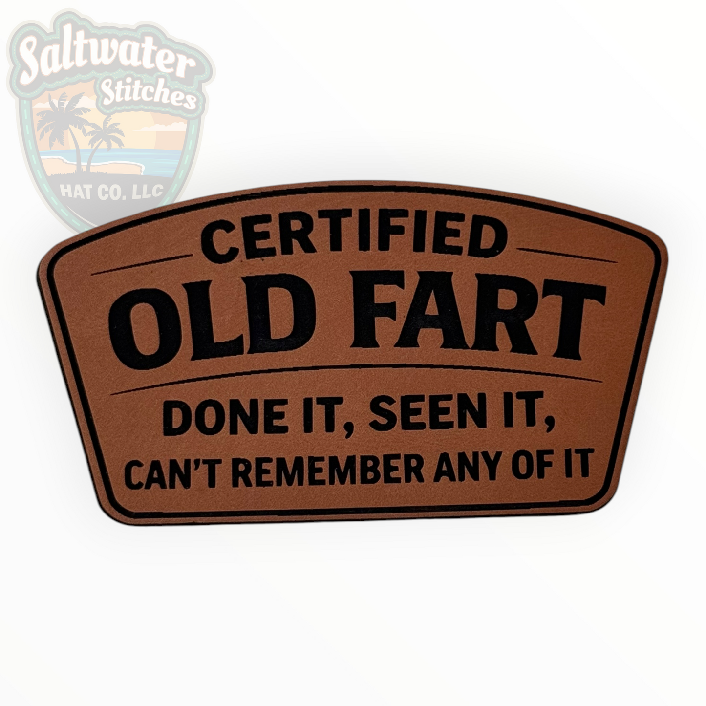 Certified Old Fart Funny Leather Patch