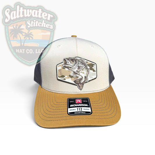 Camo Bass Fishing Richardson 112 Trucker Hat