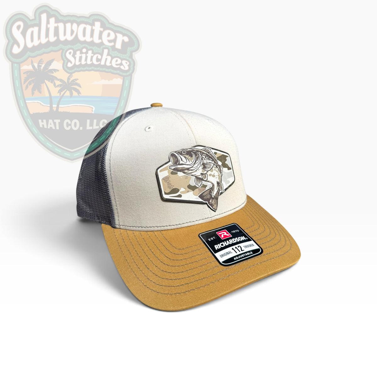 Camo Bass Fishing Richardson 112 Trucker Hat