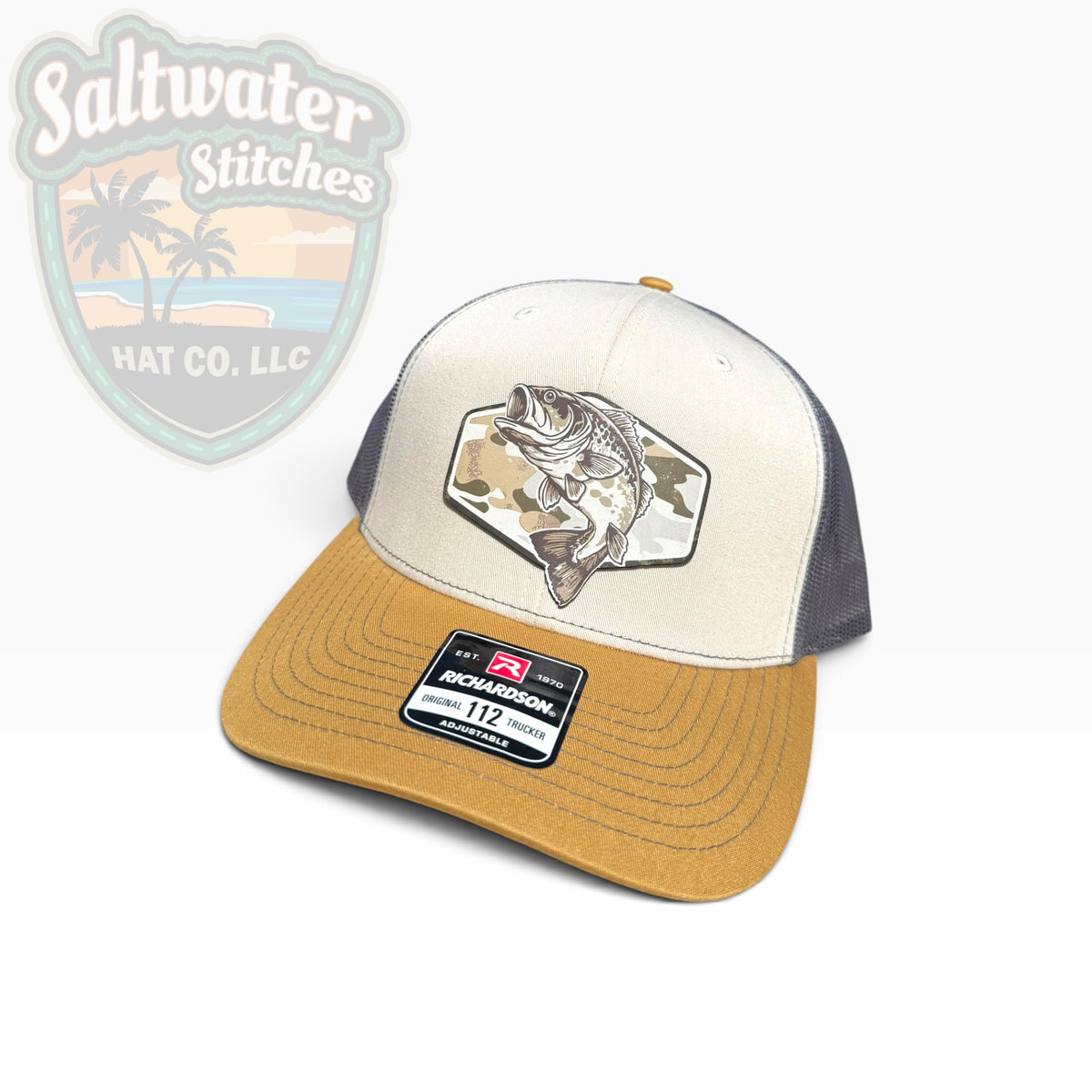 Camo Bass Fishing Richardson 112 Trucker Hat