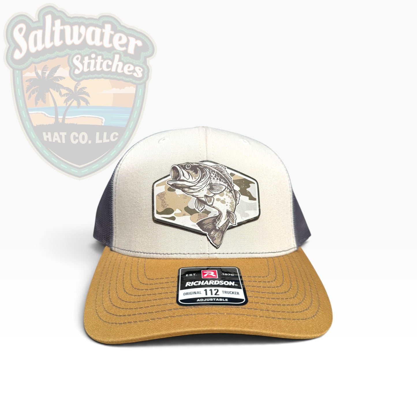 Camo Bass Fishing Richardson 112 Trucker Hat