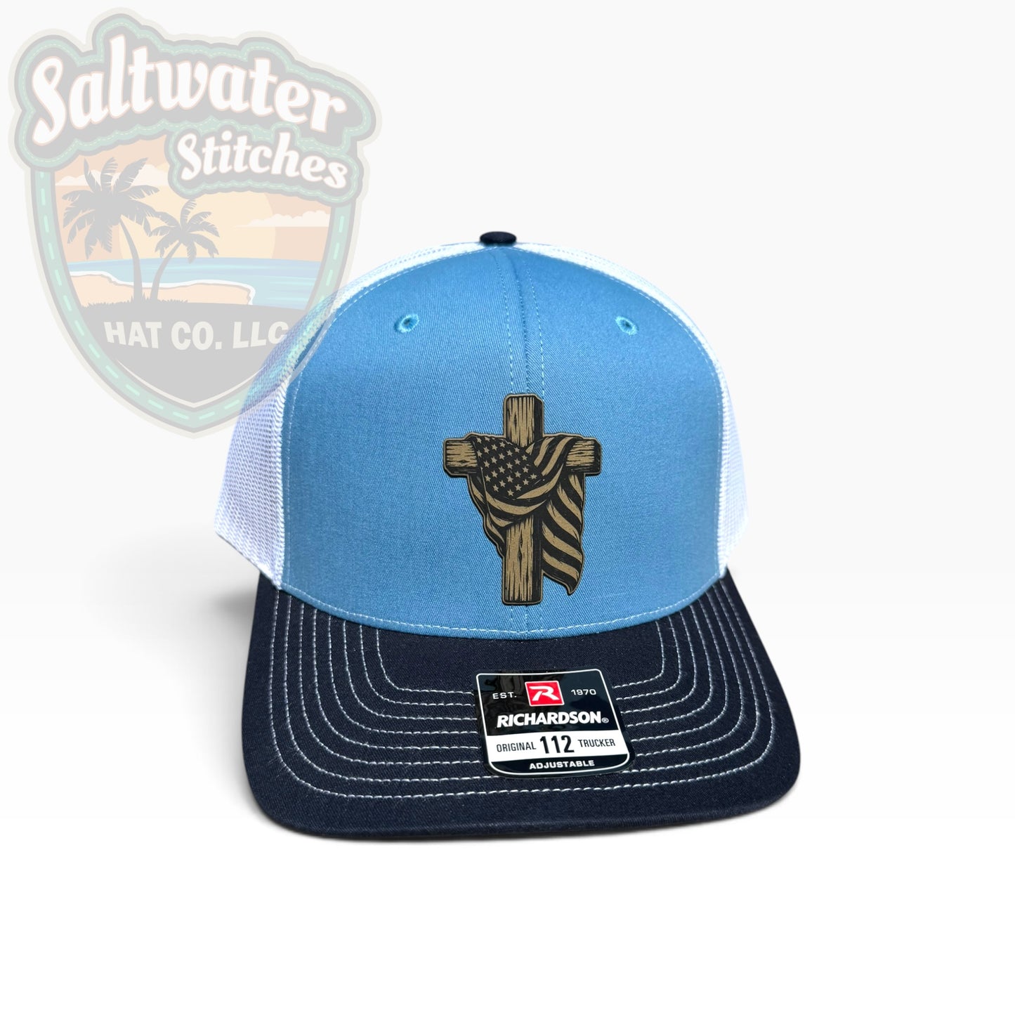 American Flag Cross Richardson 112 Trucker Hat