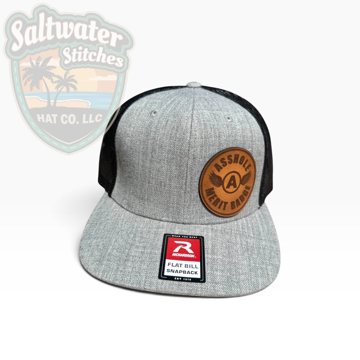 Asshole Merit Badge Richardson Flat Bill Trucker Hat