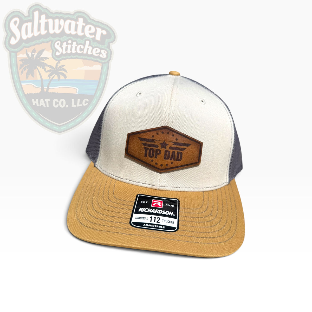 Top Dad Leather Patch Richardson 112 Trucker Hat