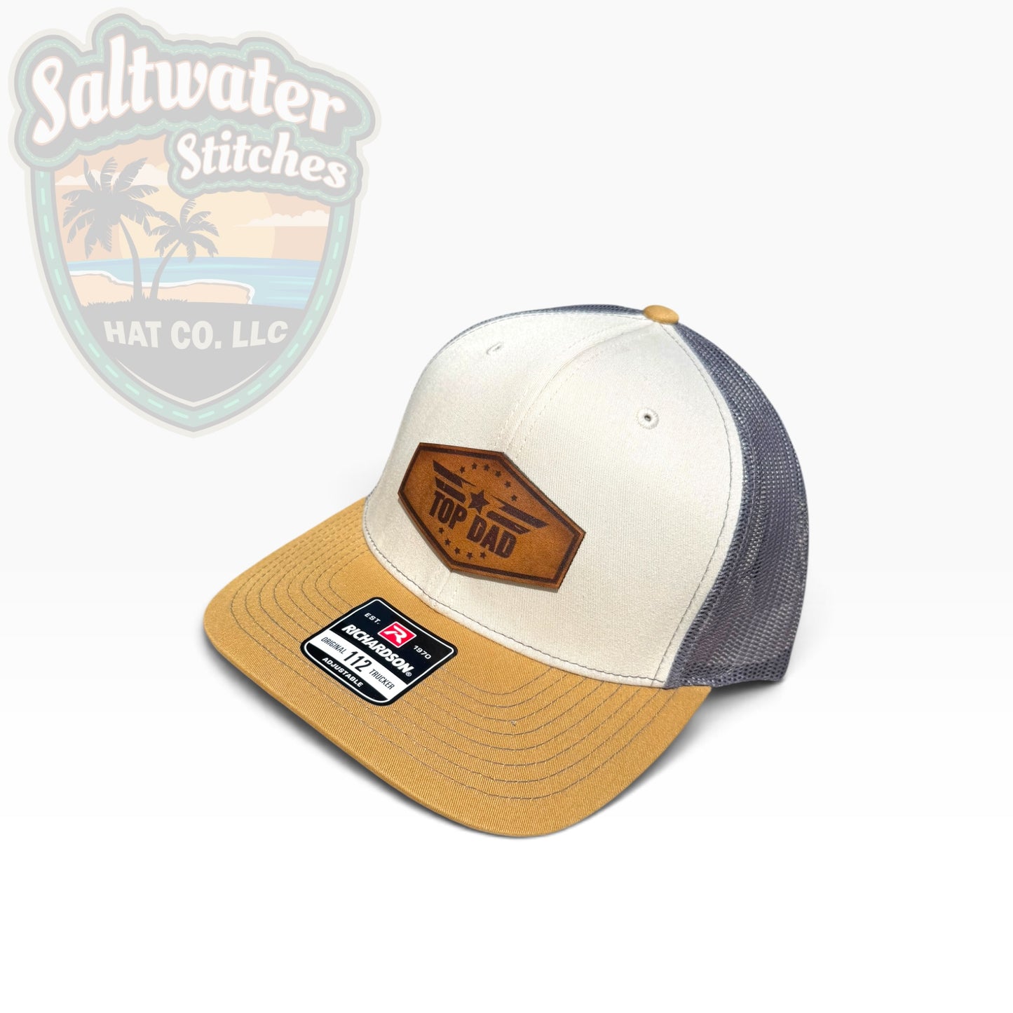 Top Dad Leather Patch Richardson 112 Trucker Hat