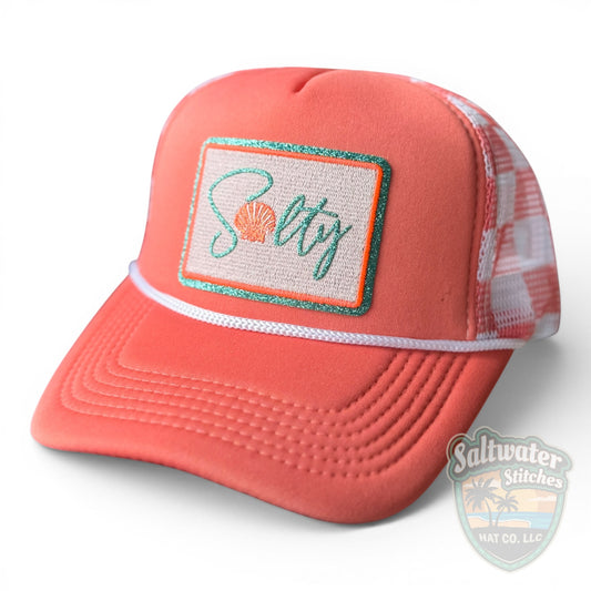 Salty Foam Trucker Hat – Coral Coastal Beach Hat